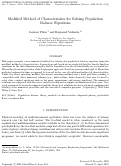 Cover page: Modified Method of Characteristics for Solving the Population Balance Equation