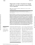 Cover page: Suppression of tumor formation in lymph nodes by L-selectin-mediated natural killer cell recruitment