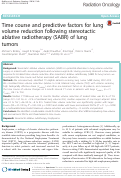 Cover page: Time course and predictive factors for lung volume reduction following stereotactic ablative radiotherapy (SABR) of lung tumors