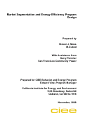 Cover page: Market Segmentation and Energy Efficiency Program Design