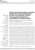 Cover page: Strain-resolved microbial community proteomics reveals simultaneous aerobic and anaerobic function during gastrointestinal tract colonization of a preterm infant