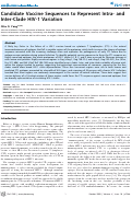 Cover page: Candidate Vaccine Sequences to Represent Intra- and Inter-Clade HIV-1 Variation