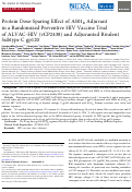 Cover page: Protein Dose-Sparing Effect of AS01B Adjuvant in a Randomized Preventive HIV Vaccine Trial of ALVAC-HIV (vCP2438) and Adjuvanted Bivalent Subtype C gp120.