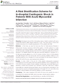 Cover page: A Risk Stratification Scheme for In-Hospital Cardiogenic Shock in Patients With Acute Myocardial Infarction