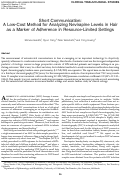 Cover page: Short Communication: A Low-Cost Method for Analyzing Nevirapine Levels in Hair as a Marker of Adherence in Resource-Limited Settings