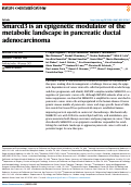 Cover page: Smarcd3 is an epigenetic modulator of the metabolic landscape in pancreatic ductal adenocarcinoma