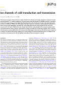 Cover page: Ion channels of cold transduction and transmission.