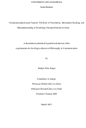 Cover page: Communicating Sexual Consent: The Role of Uncertainty, Information Seeking, and Misunderstanding in Predicting Unwanted Sexual Activity