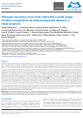 Cover page: Nitrogen excretion from beef cattle fed a wide range of diets compiled in an intercontinental dataset: a meta-analysis.