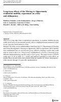 Cover page: Long-term effects of the Moving to Opportunity residential mobility experiment on crime and delinquency