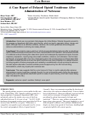 Cover page: A Case Report of Delayed Opioid Toxidrome After Administration of Naloxone