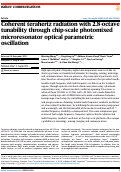 Cover page: Coherent terahertz radiation with 2.8-octave tunability through chip-scale photomixed microresonator optical parametric oscillation