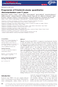 Cover page: Progression of Friedreich ataxia: quantitative characterization over 5 years.