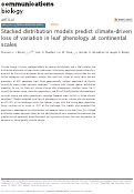 Cover page: Stacked distribution models predict climate-driven loss of variation in leaf phenology at continental scales.