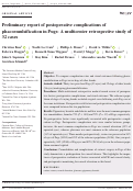 Cover page: Preliminary report of postoperative complications of phacoemulsification in Pugs: A multicenter retrospective study of 32 cases