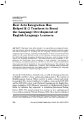 Cover page: How Arts Integration Has Helped K–2 Teachers to Boost the Language Development of English-Language Learners