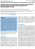 Cover page: Varicella zoster virus reactivation and the increased risk of cerebrovascular accidents: the unexpected role dermatologists can play