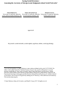 Cover page: Assessing the Accuracy of Interpersonal Judgments About Social Networks