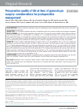 Cover page: Preoperative quality of life at time of gynecologic surgery: considerations for postoperative management.