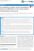 Cover page: An integrative analysis of post-translational histone modifications in the marine diatom Phaeodactylum tricornutum