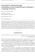 Cover page: Lessons from a distanced stage: embedding a Zoom-mediated drama workshop in a language classroom