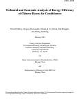 Cover page: Technical and economic analysis of energy efficiency of Chinese room 
air conditioners