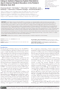 Cover page: Using an Audience Response System Smartphone App to Improve Resident Education in the Pediatric Intensive Care Unit