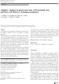 Cover page: Adaptive changes in pancreatic beta cell fractional area and beta cell turnover in human pregnancy