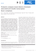 Cover page: Proteomic analyses reveal distinct chromatin-associated and soluble transcription factor complexes.