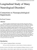 Cover page: Longitudinal Study of Many Neurological Disorders’ Connections to Neuropsychological Impairments