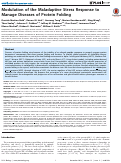 Cover page: Modulation of the Maladaptive Stress Response to Manage Diseases of Protein Folding
