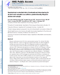 Cover page: Randomized Controlled Trial of Motivational Interviewing for Alcohol and Cannabis Use Within a Predominantly Hispanic Adolescent Sample