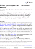 Cover page: Creatine uptake regulates CD8 T cell antitumor immunity