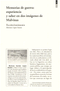 Cover page: Memorias de guerra: experiencia y saber en dos imágenes de Malvinas