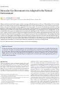 Cover page: Binocular Eye Movements Are Adapted to the Natural Environment