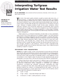 Cover page: Interpreting Turfgrass Irrigation Water Test Results