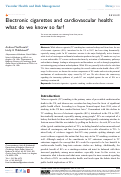 Cover page: Electronic cigarettes and cardiovascular health: what do we know so far?