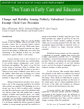 Cover page: Change and Stability Among Publicly Subsidized License-Exempt Child Care Providers