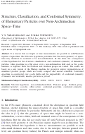 Cover page: Structure, Classification, and Conformal Symmetry, of Elementary Particles over Non-Archimedean Space–Time