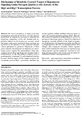 Cover page: Mechanism of Metabolic Control