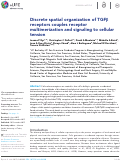 Cover page: Discrete spatial organization of TGFβ receptors couples receptor multimerization and signaling to cellular tension