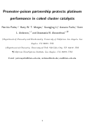 Cover page: Promoter–Poison Partnership Protects Platinum Performance in Coked Cluster Catalysts