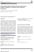 Cover page: Living with Chronic Kidney Disease and Type 2 Diabetes Mellitus: The Patient and Clinician Perspective