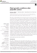 Cover page: Plant growth conditions alter phytolith carbon