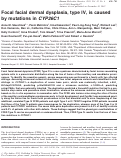 Cover page: Focal facial dermal dysplasia, type IV, is caused by mutations in CYP26C1