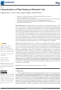 Cover page: Characteristics of Plant Eating in Domestic Cats.