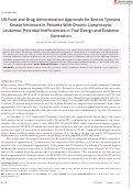 Cover page: US Food and Drug Administration approvals for Bruton tyrosine kinase inhibitors in patients with chronic lymphocytic leukemia: Potential inefficiencies in trial design and evidence generation