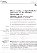 Cover page: A Novel Invadopodia-Specific Marker for Invasive and Pro-Metastatic Cancer Stem Cells