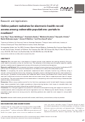 Cover page: Online patient websites for electronic health record access among vulnerable populations: portals to nowhere?