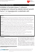 Cover page: Inhibition of protein kinase C enhances angiogenesis induced by platelet-derived growth factor C in hyperglycemic endothelial cells